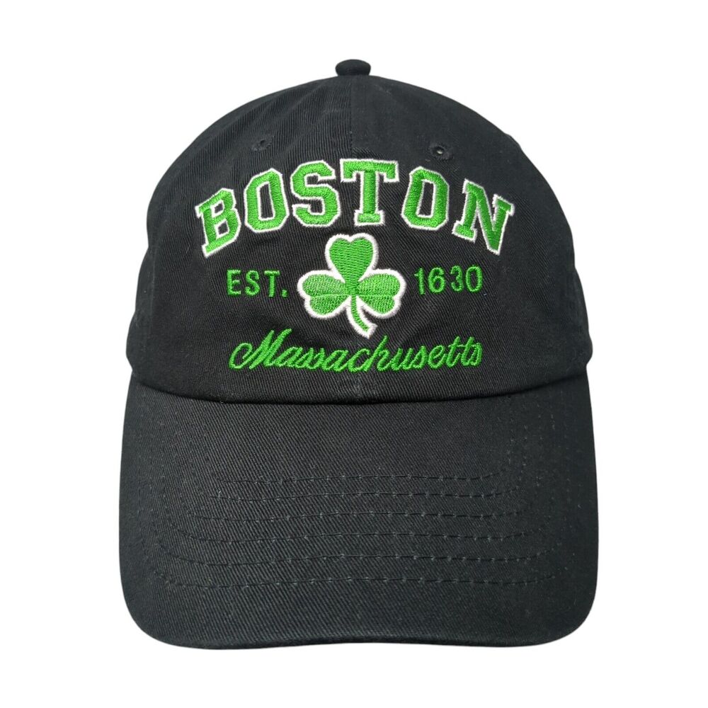 Boston Massachusetts Est 1630 Slideback Baseball Cap Black OS Bay State Apparel